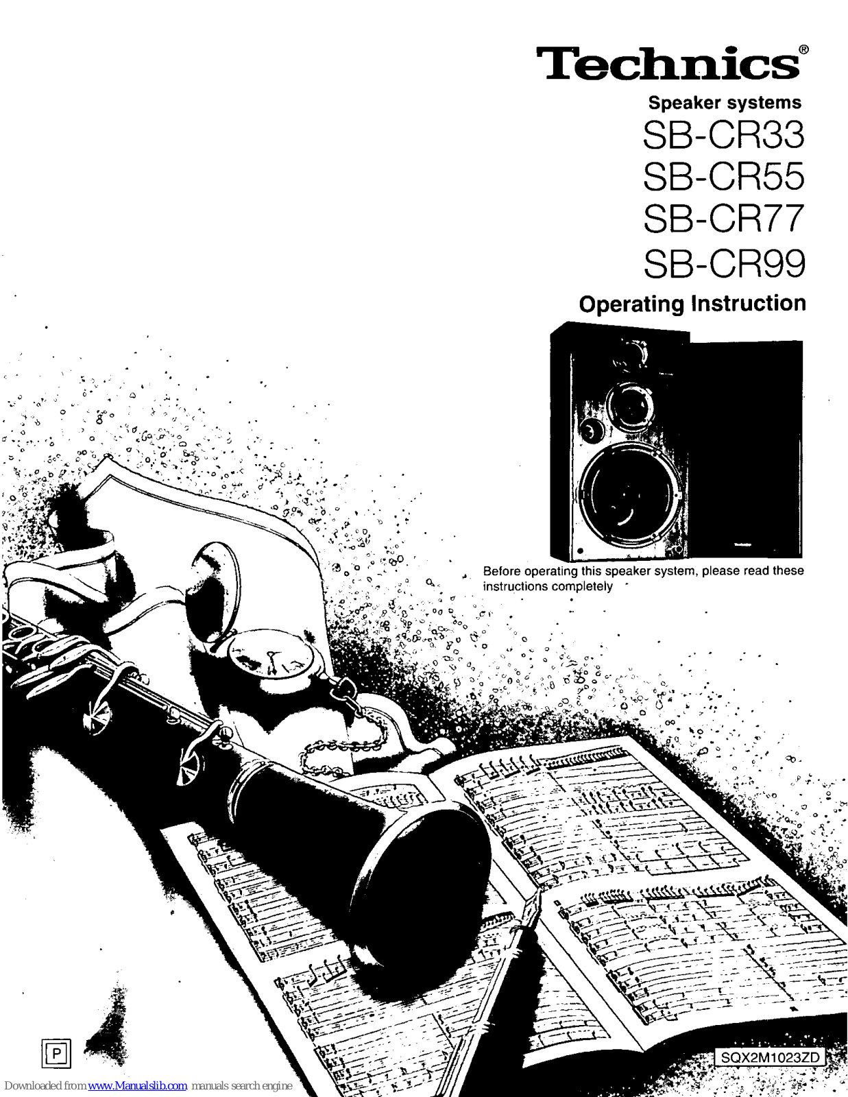 Technics SB-CR33, SB-CR55, SB-CR77, SB-CR99 Operating Instructions Manual