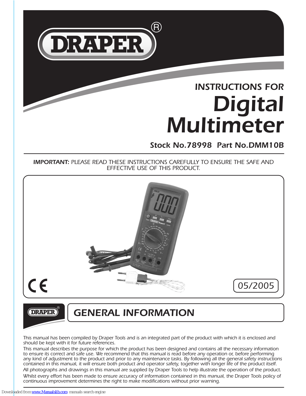 Draper DMM10B Instructions For - ManualMachine.com