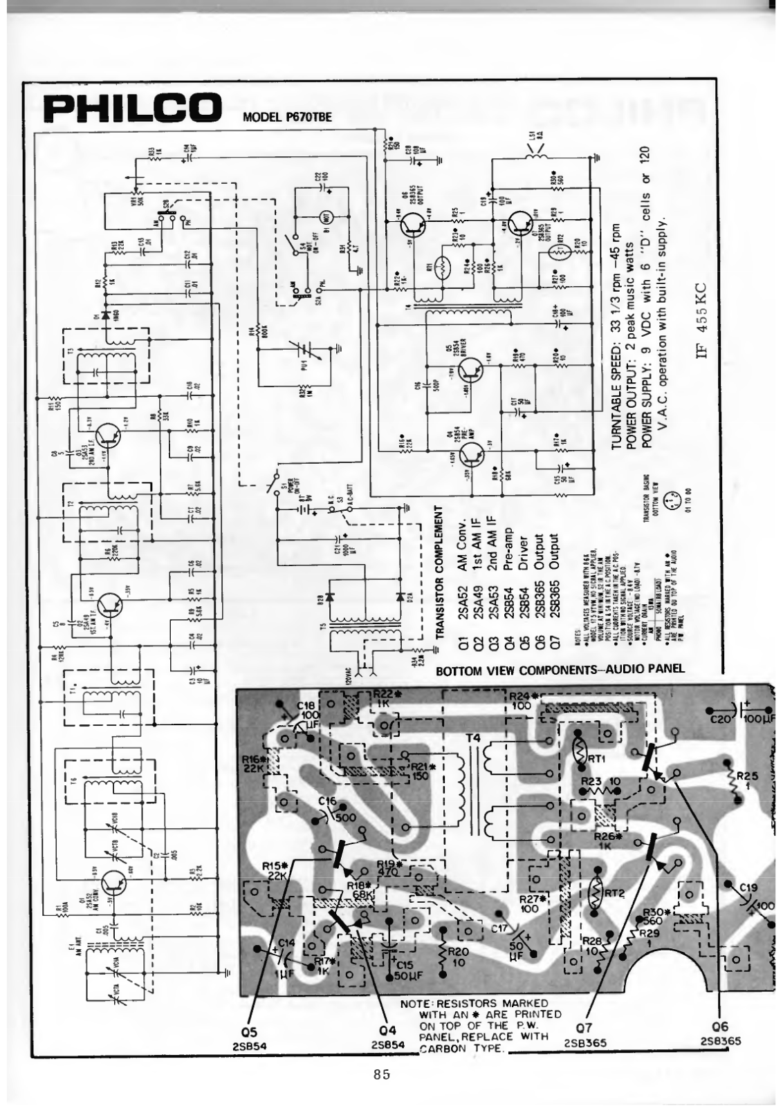 Philco P670TBE Schematic