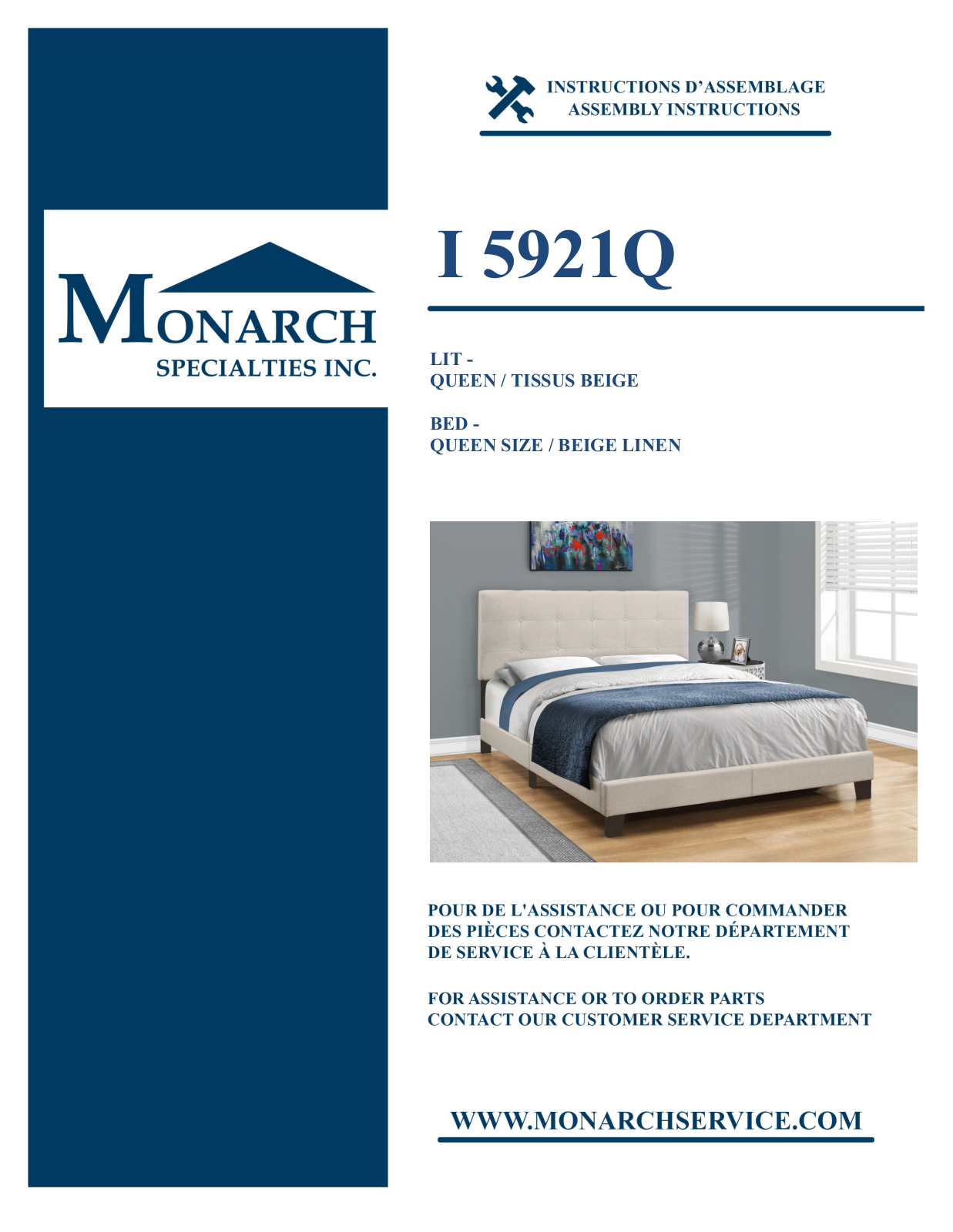 Monarch I5921Q Assembly Guide