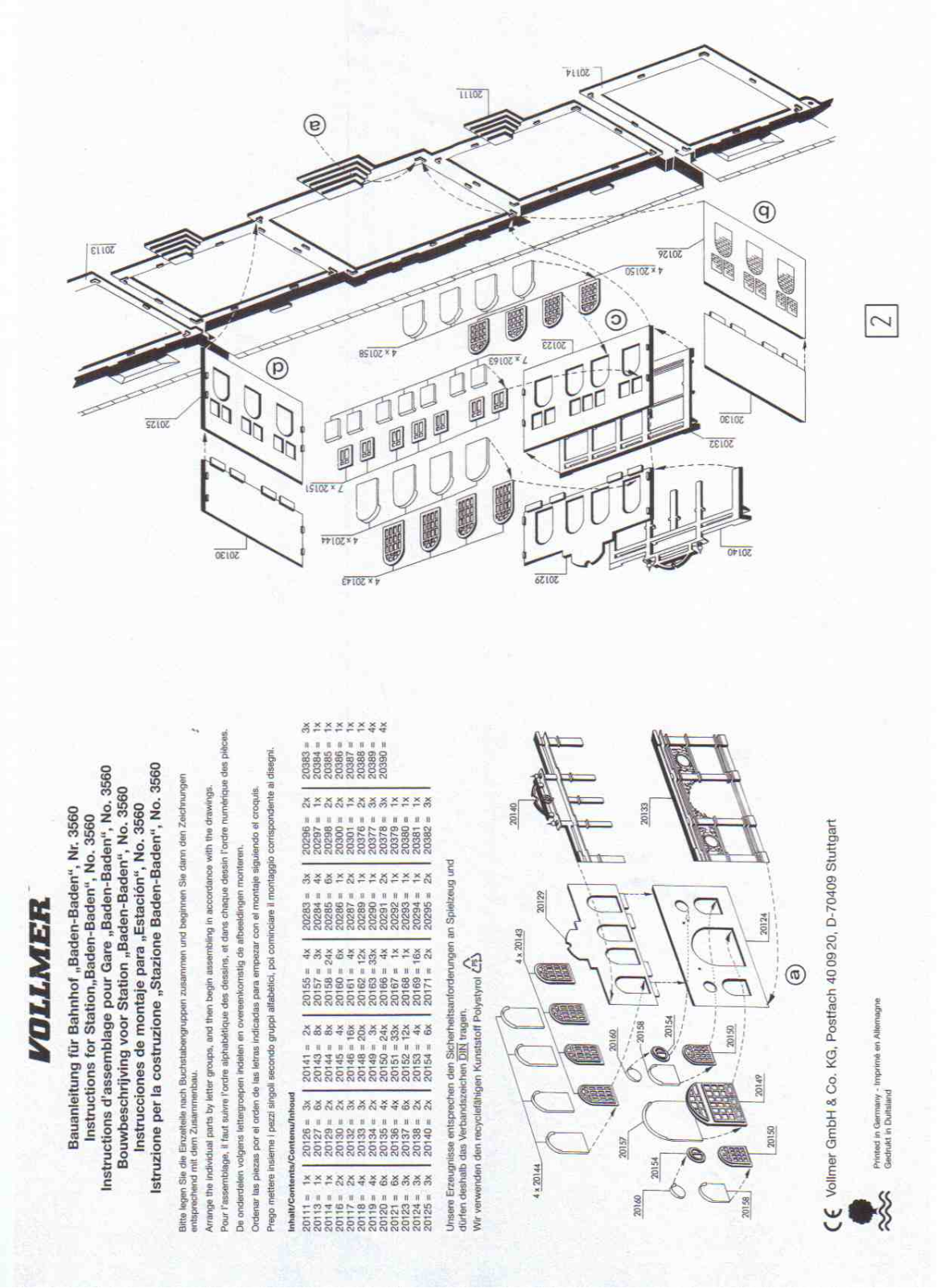 Vollmer 3560 Instructions