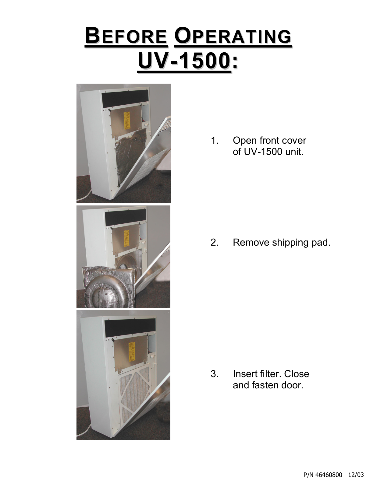 Field Controls 46460800 User Manual