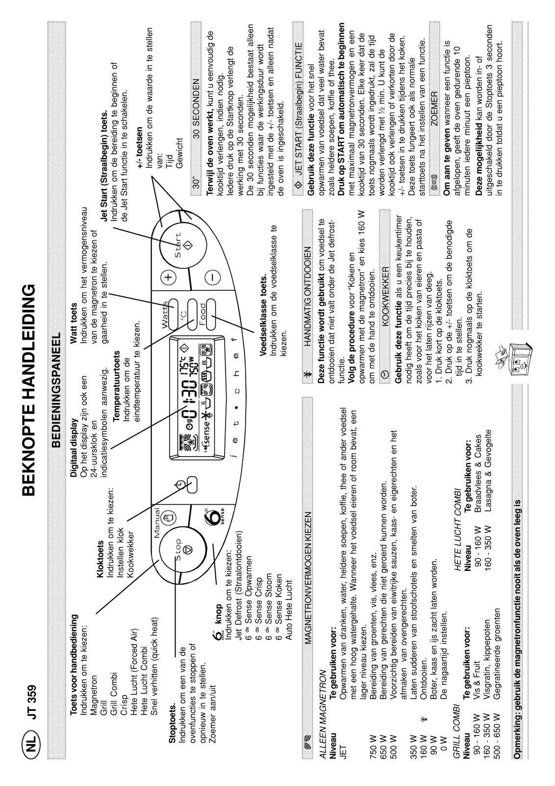 Whirlpool JT 359 black Quick reference guide