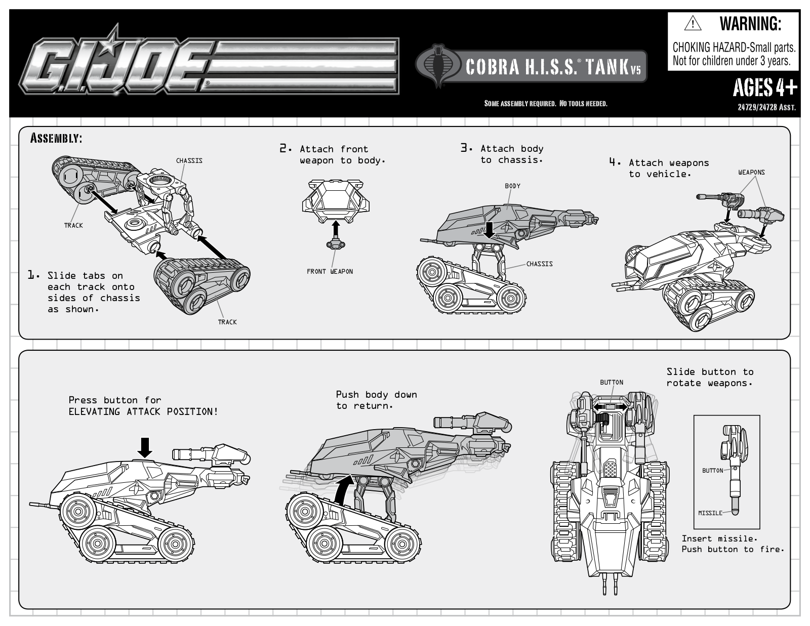 HASBRO GI Joe Cobra H.I.S.S Tank V.5 User Manual