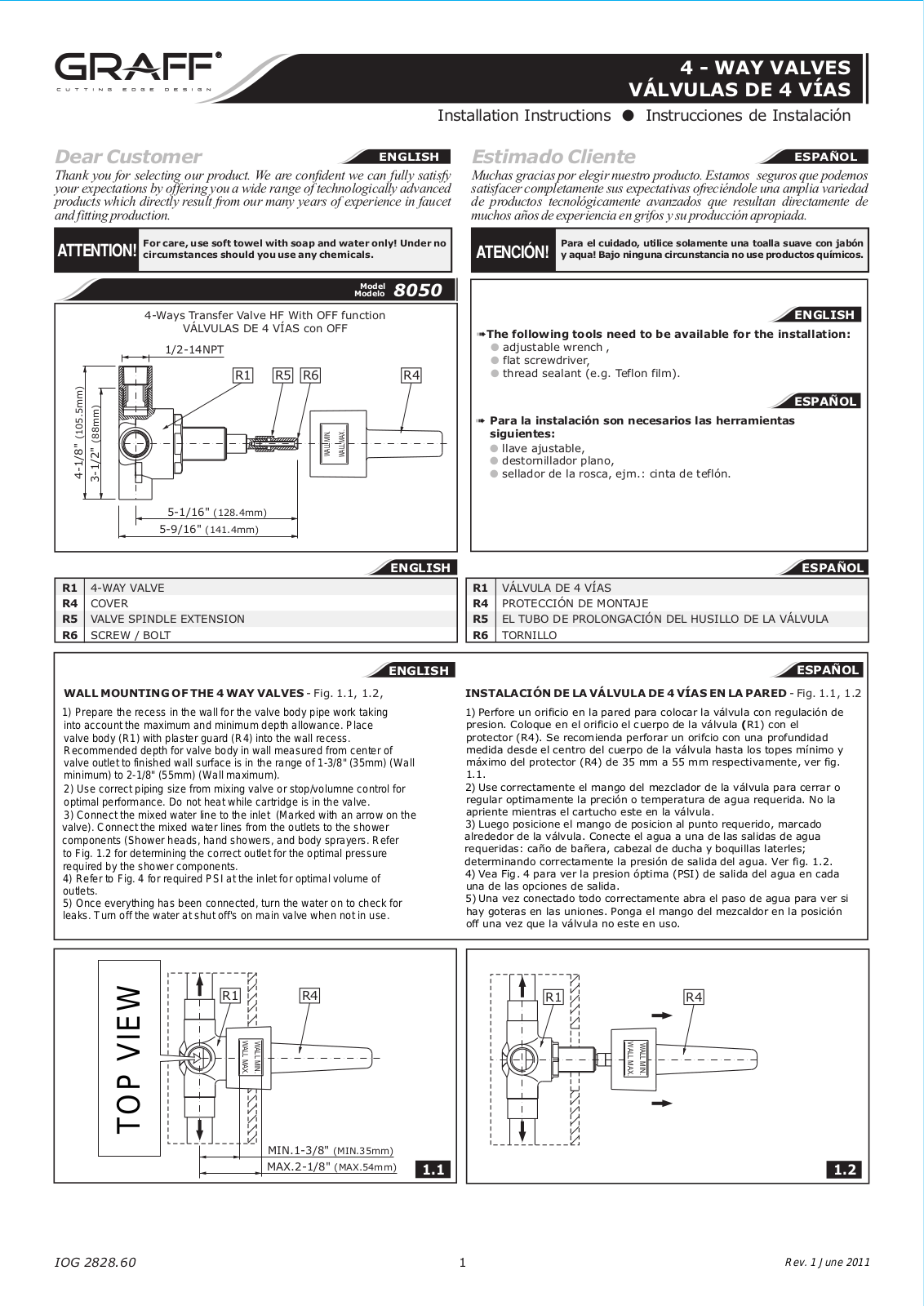 Graff G-8050 Installation Manual