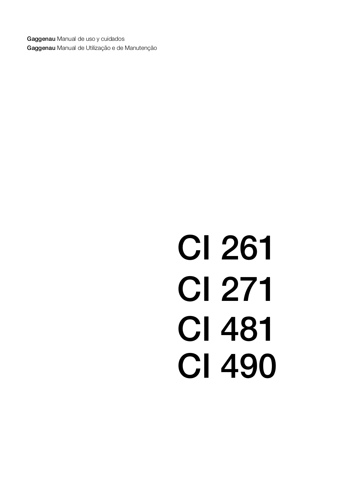 Gaggenau CI490112 User Manual