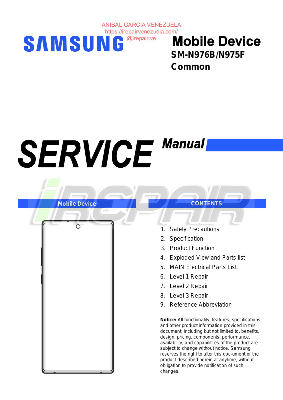 SAMSUNG SM-N976B Service and repair manual