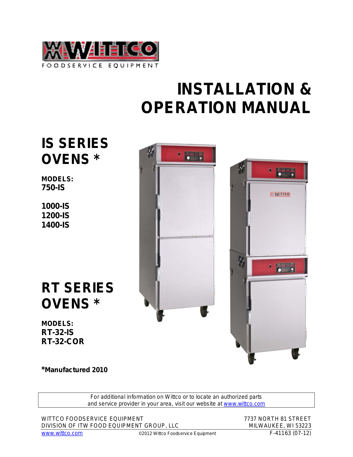 Wittco 750-IS Installation Manual