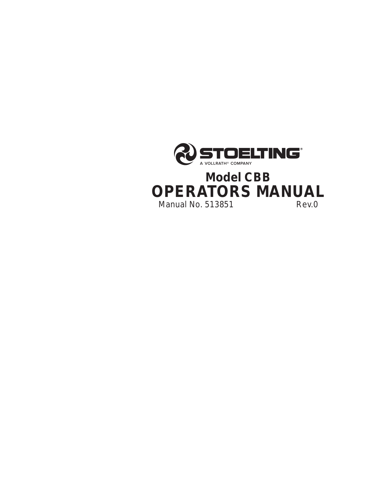 Stoelting CBB116 Operators Manual