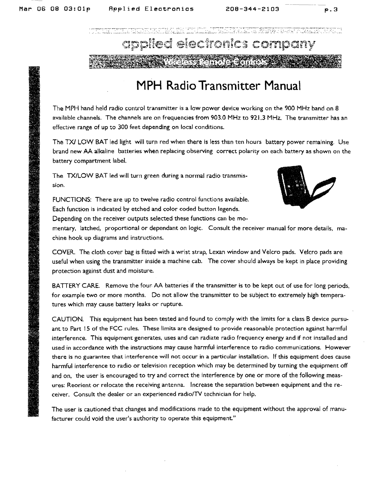 Applied Electronics MPH User Manual