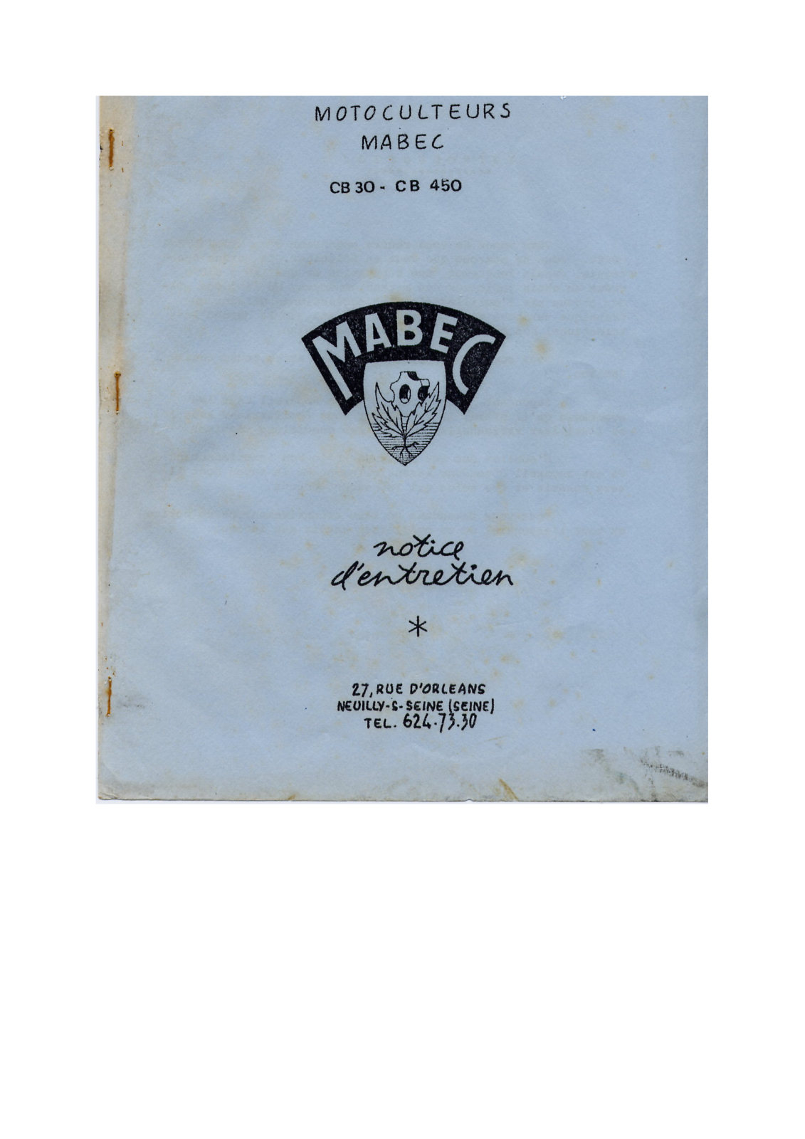 MABEC CB30, CB450 User Manual