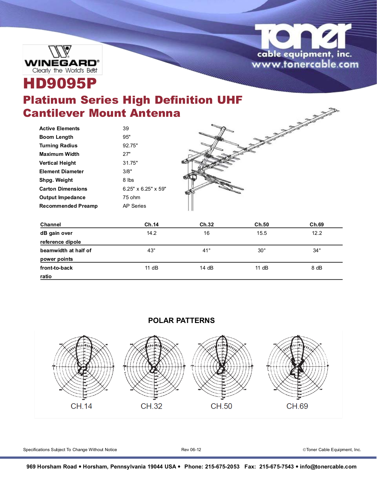 Toner Cable HD9095P User Manual