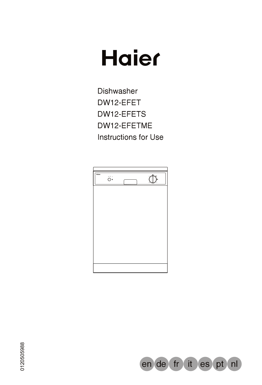 Haier DW12-EFETME User Manual