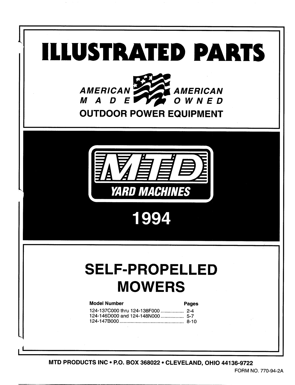 MTD 124-146D000, 124-137C000, 124-137N000, 124-147B000, 124-148N000 User Manual