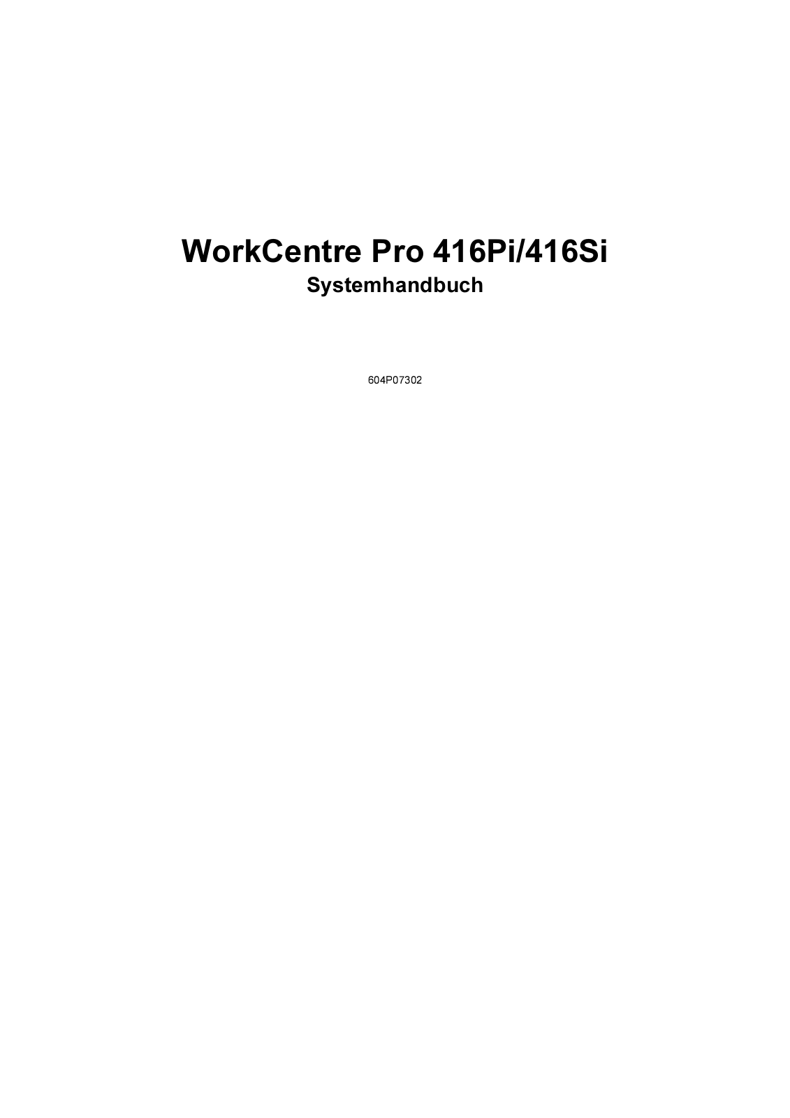 Xerox WorkCentre Pro 416 Si system manual