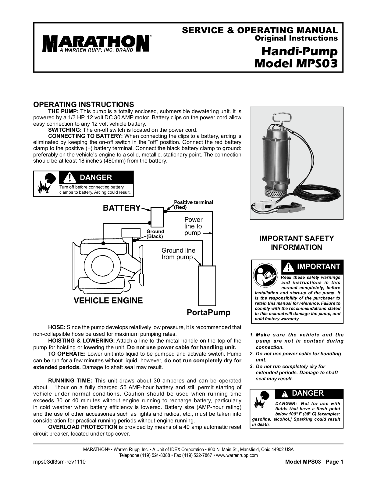 SANDPIPER MPS03 User Manual