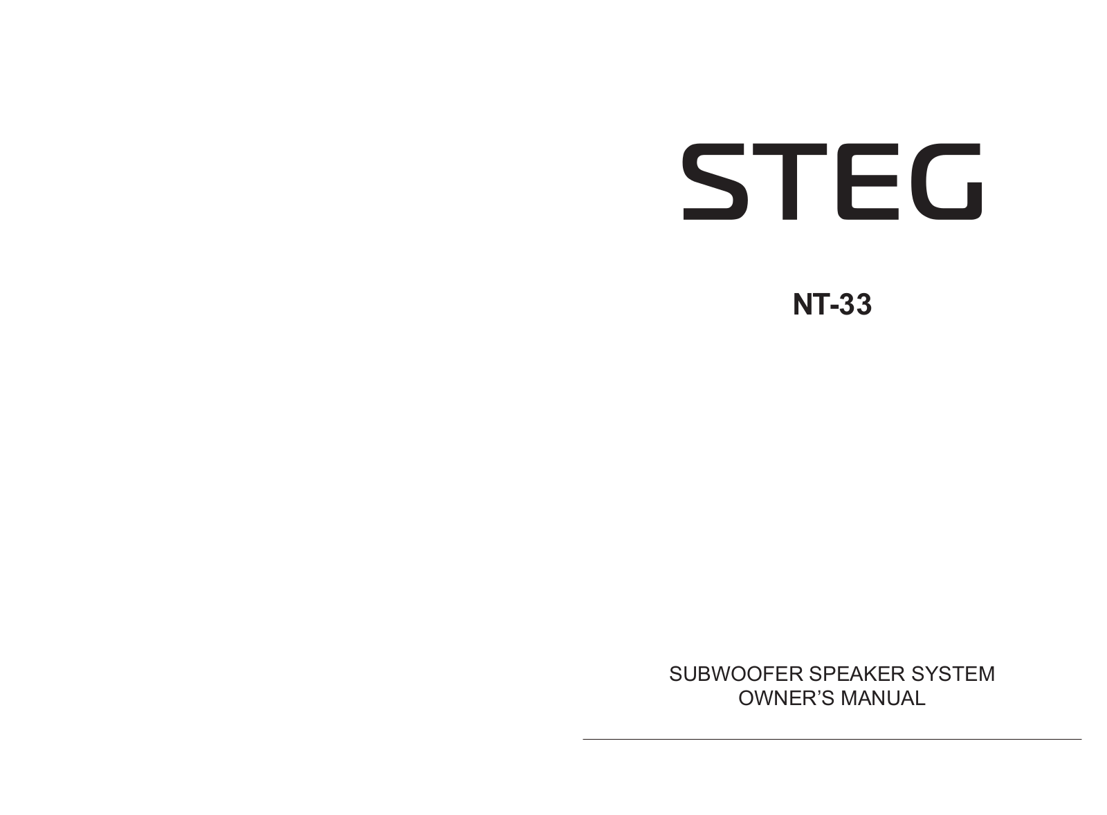 Steg NT-33 User guide - ManualMachine.com