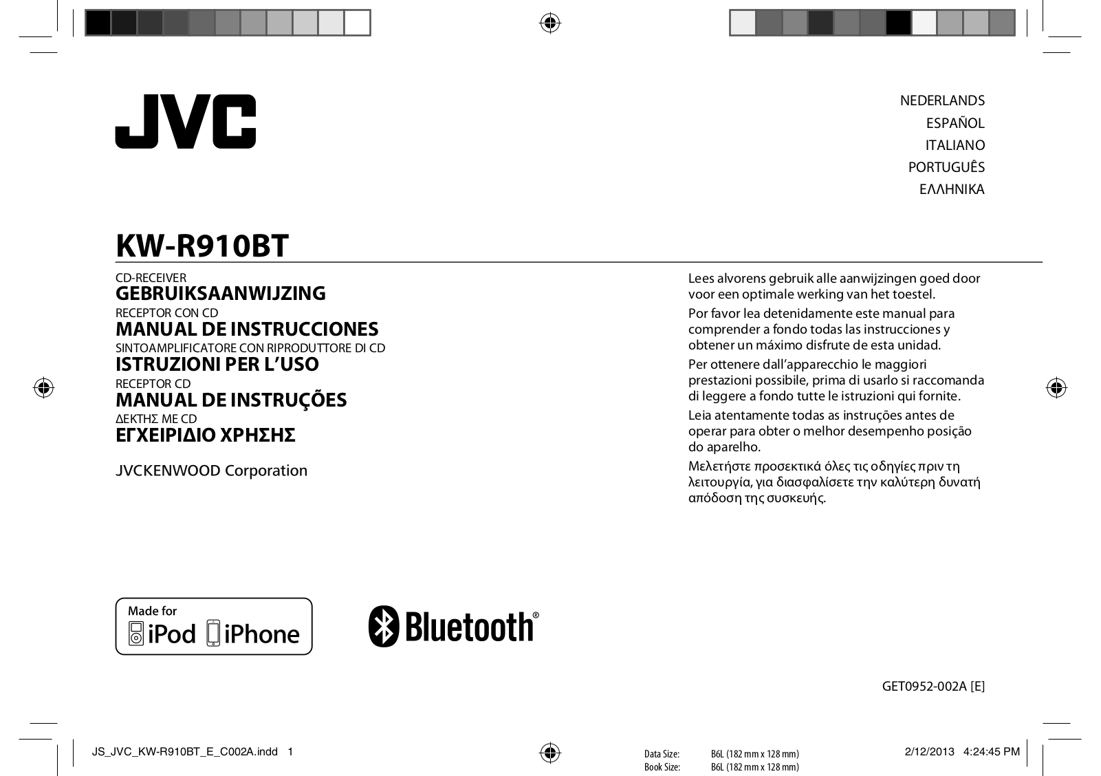 JVC KW-R910BT User guide