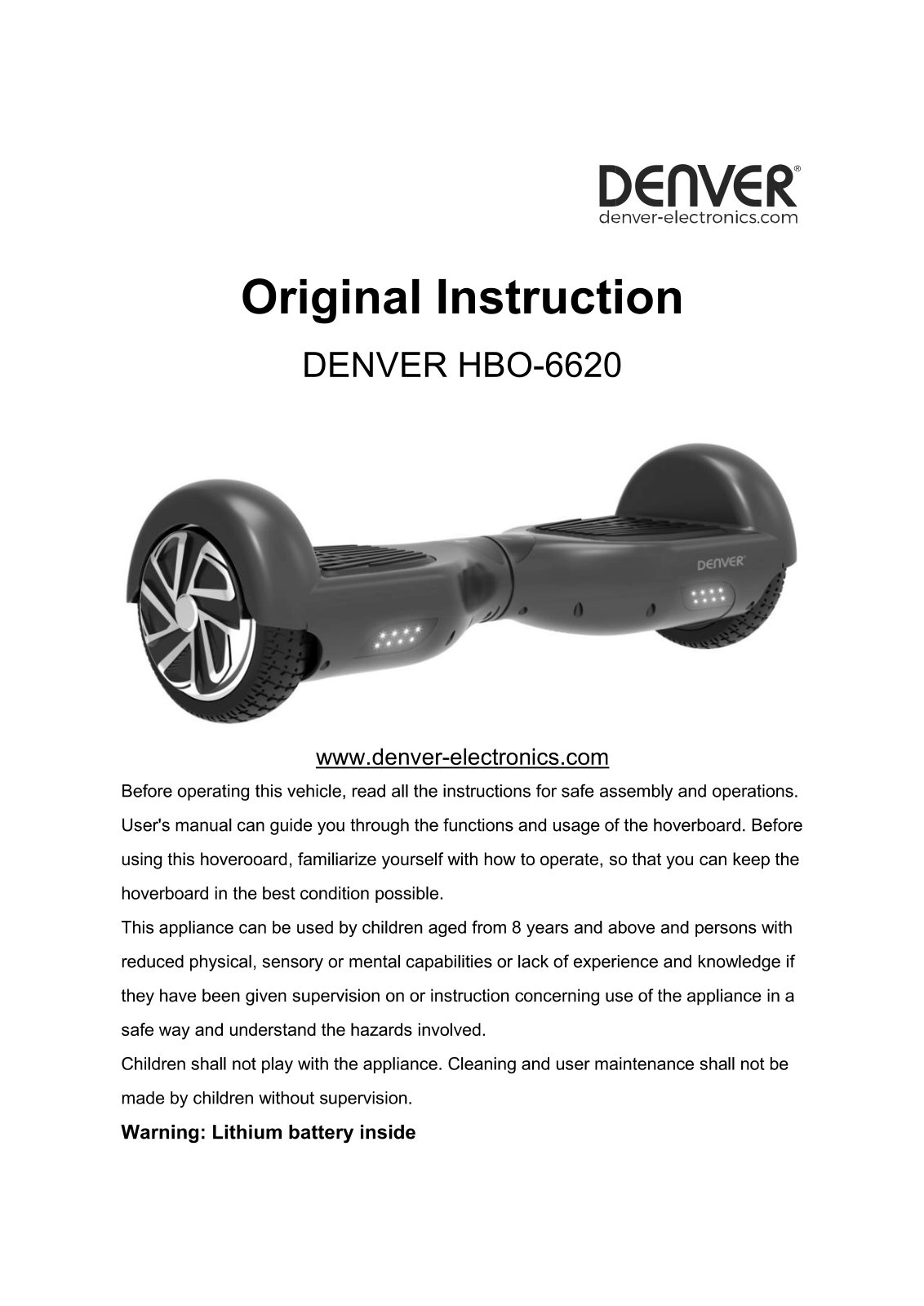 Denver HBO-6620 Instruction manual