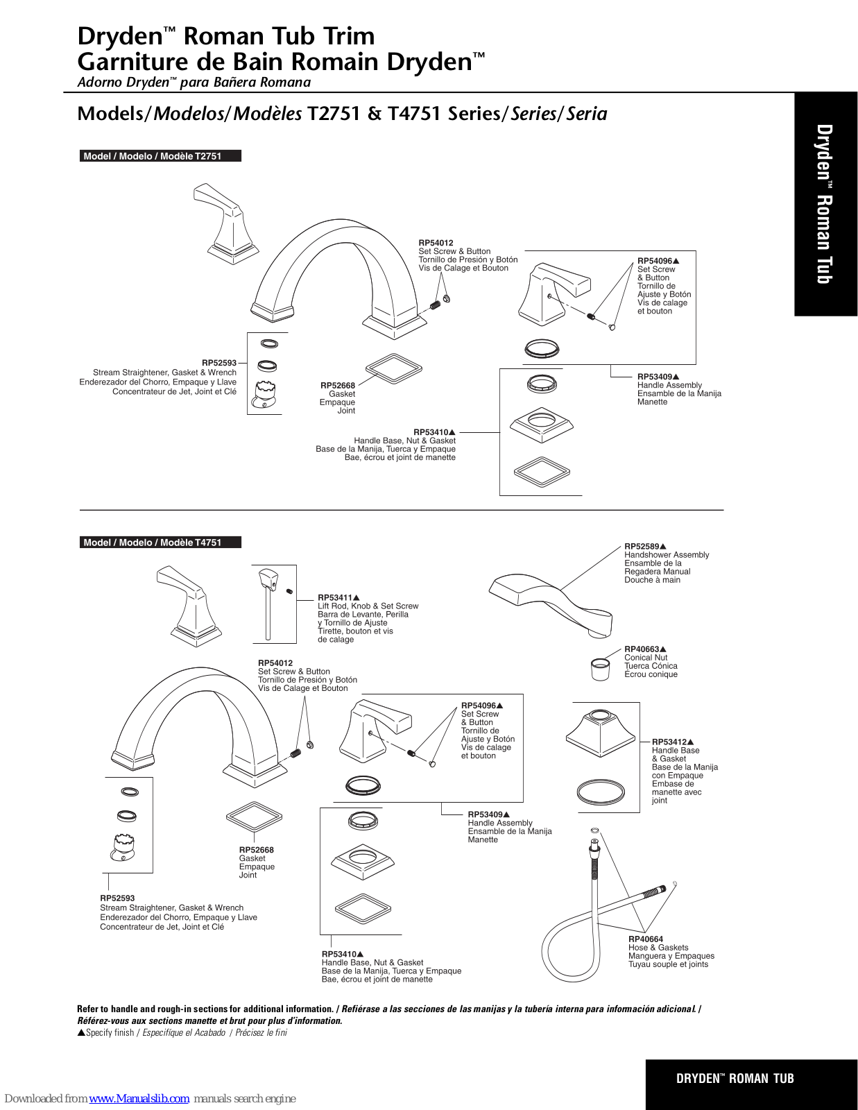 Delta Dryden T2751 Series, Dryden T4751 Series Installation Manual