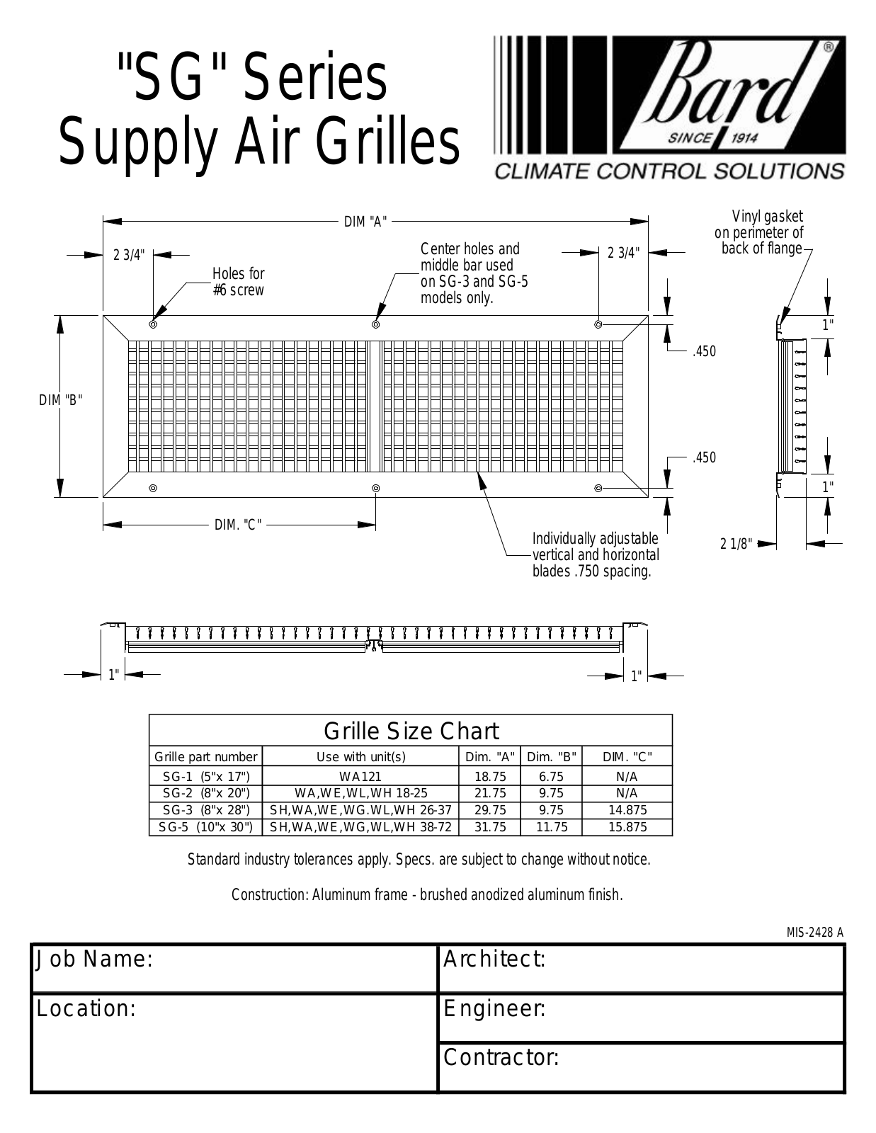Bard SG-1, SG-2, SG-3, SG-5 User Manual - ManualMachine.com