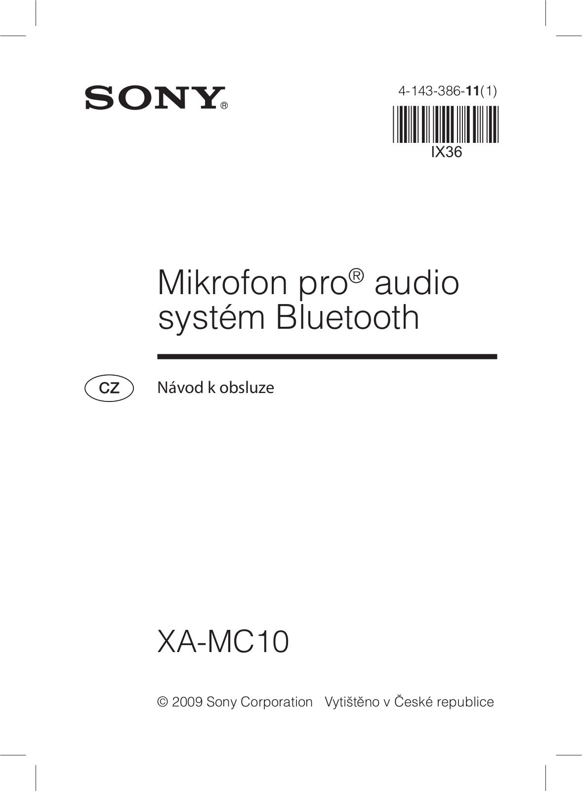 Sony XA-MC10 User Manual