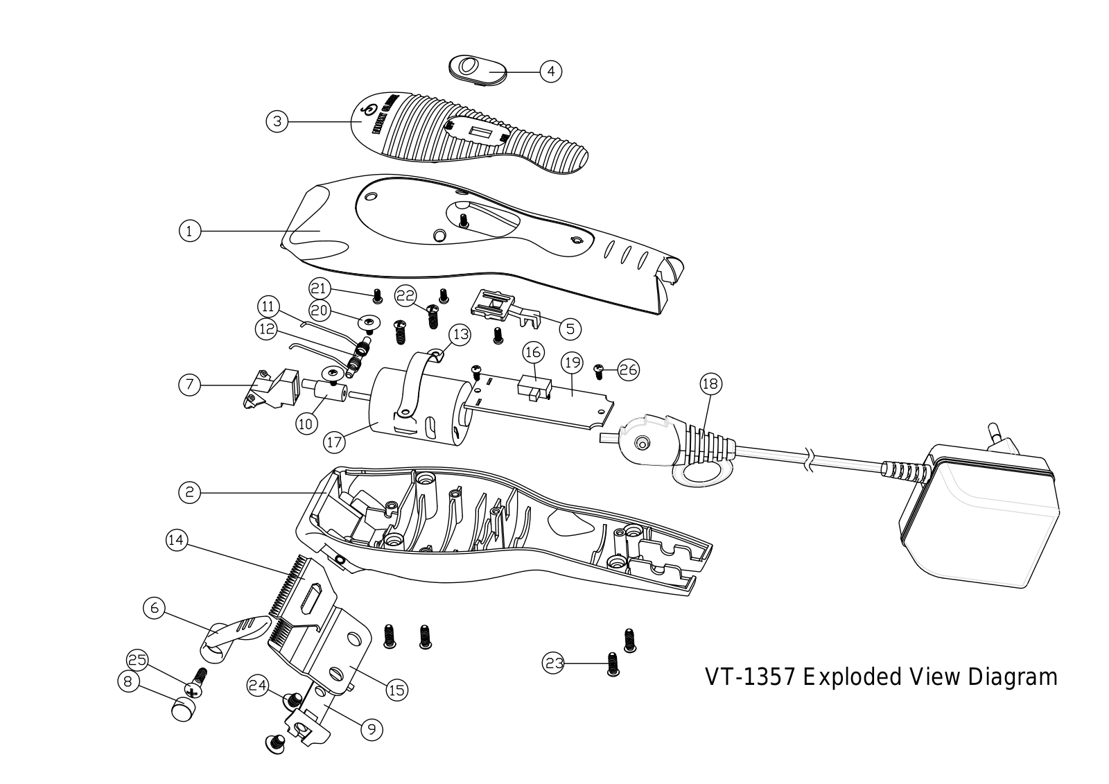 Vitek T-1357 Exploded view