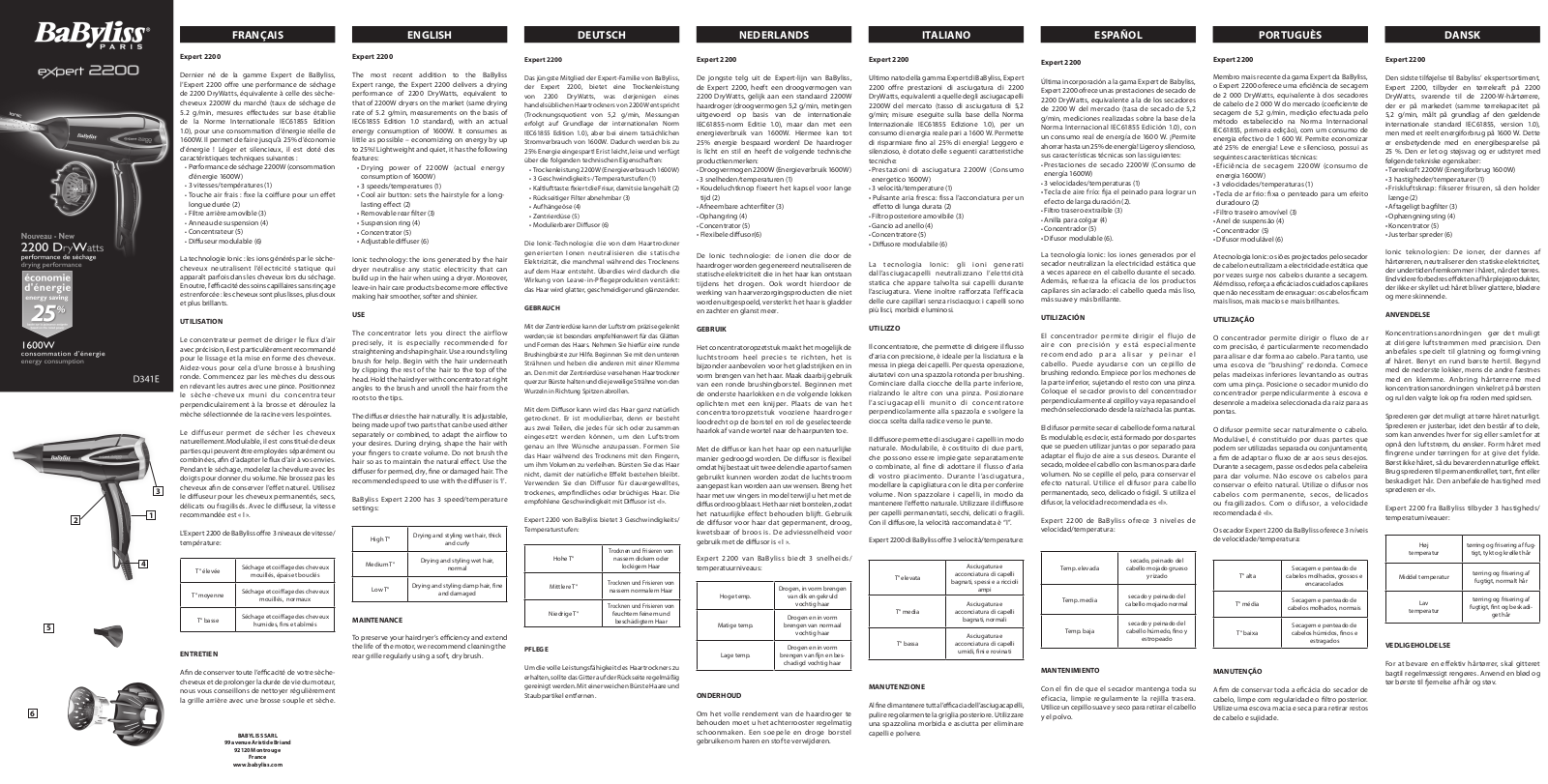 BaByliss D341E User Manual