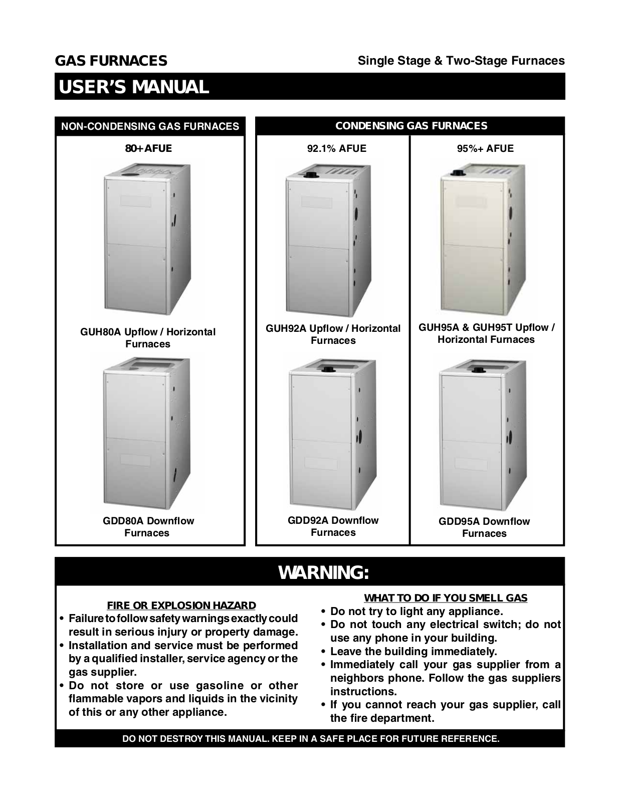 Heat Controller 92-gas-furnace, 80-gas-furnace, 95-gas-furnace, 95-two-stage-gas-furnace Owner's Manual