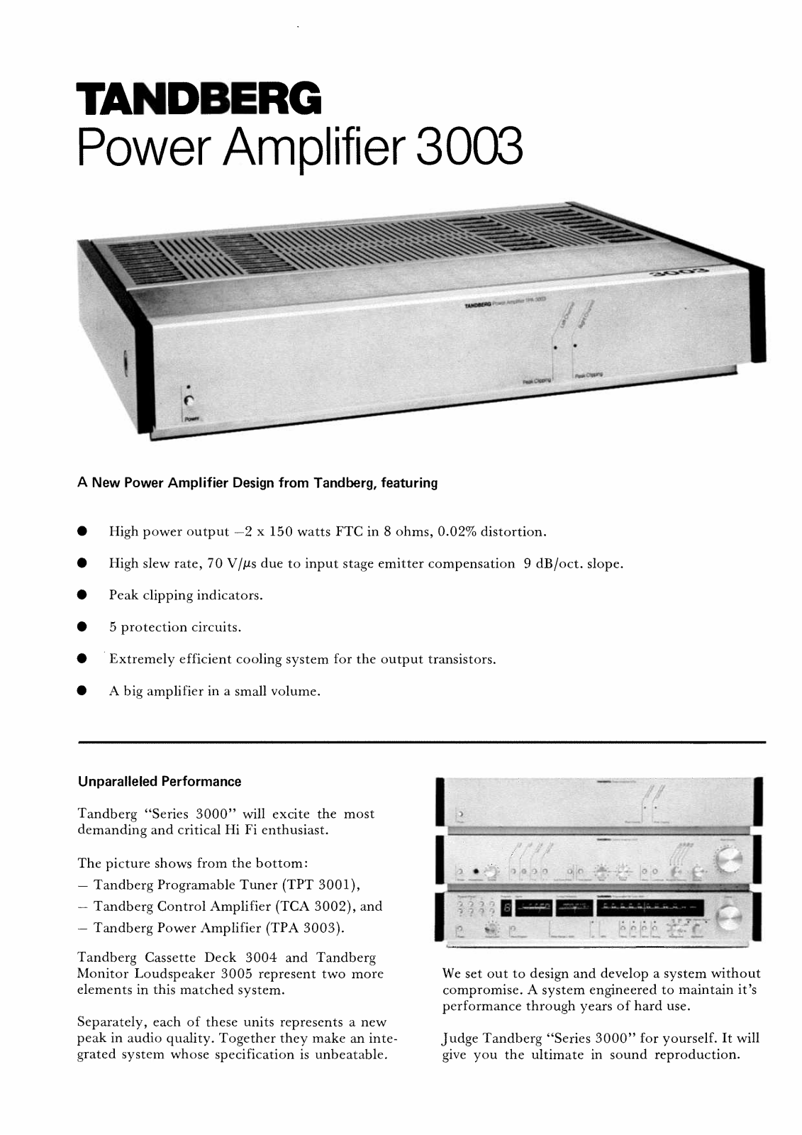 Tandberg TPA-3003 Brochure