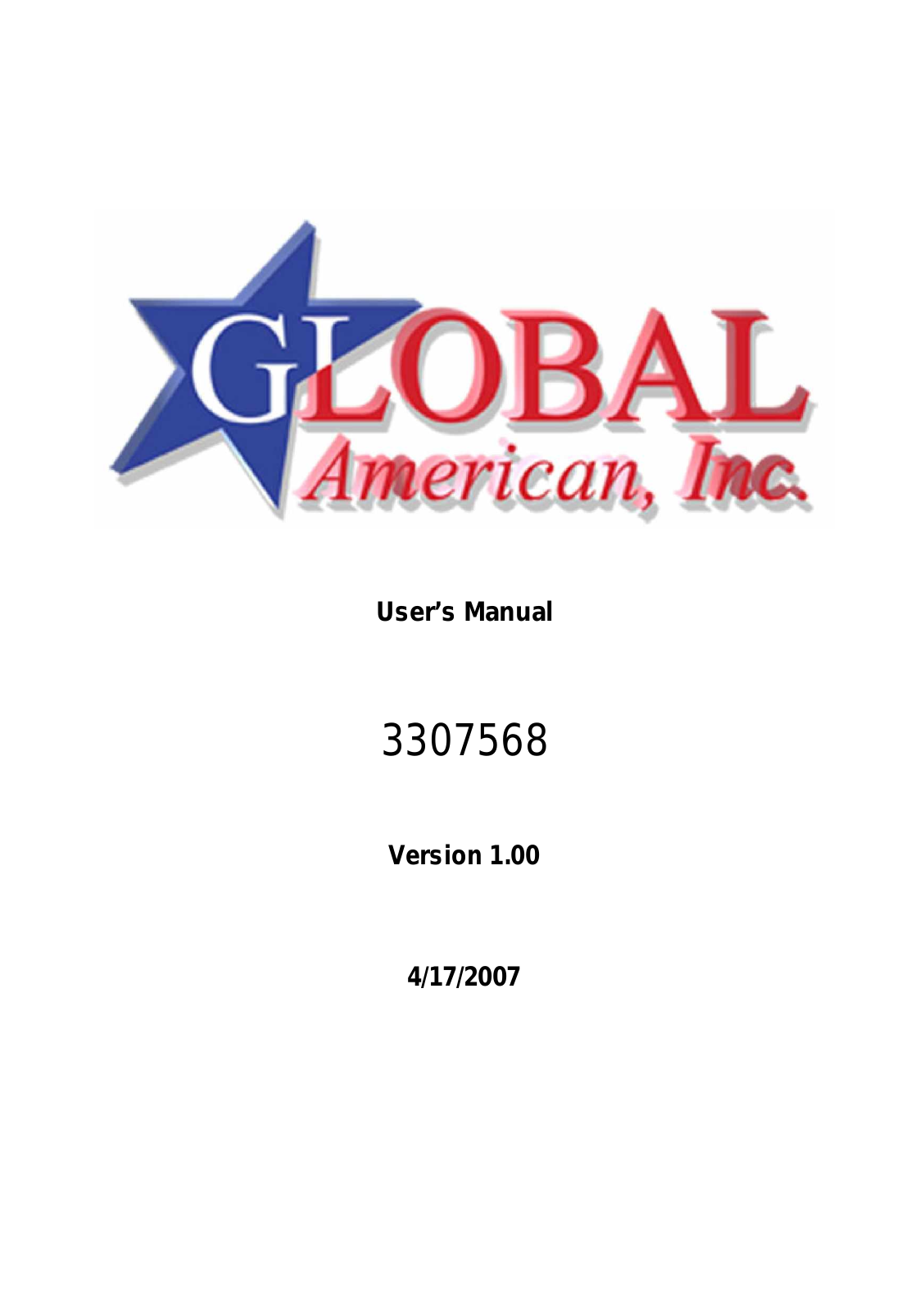 Global Upholstery Co. 3307568 User Manual