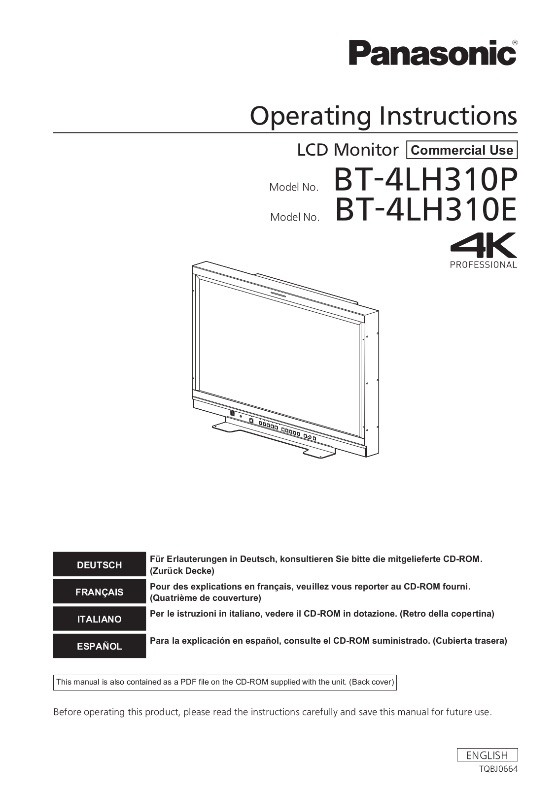 Panasonic BT-4LH310E, BT-4LH310P User Manual