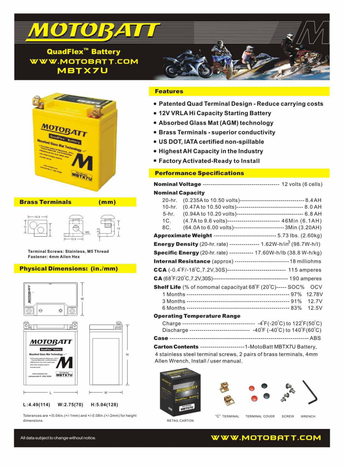 Motobatt MBTX7U Service Manual