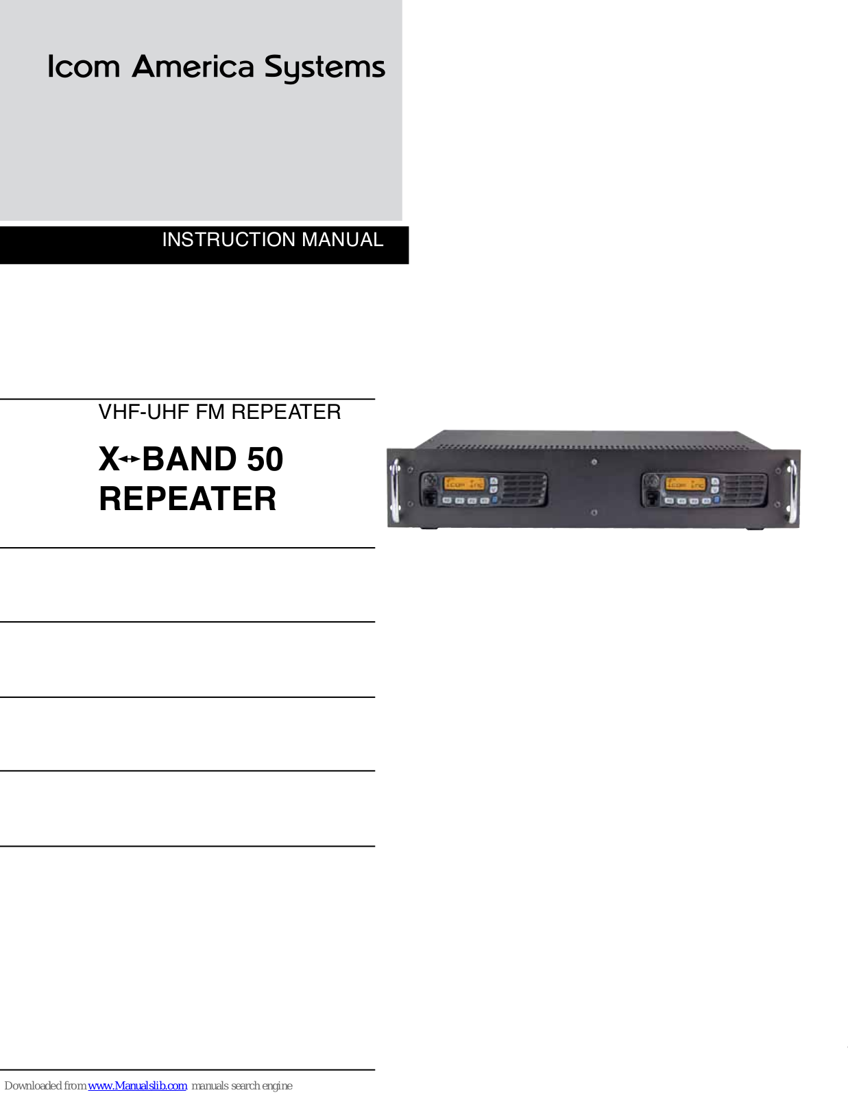 Icom X BAND 50 Instruction Manual