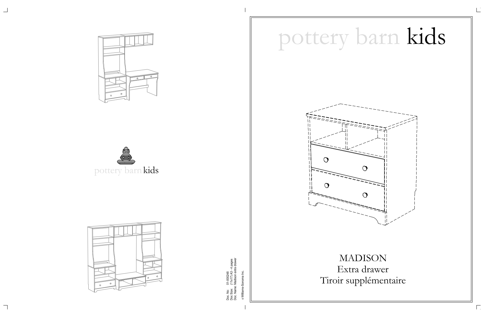 Pottery Barn Madison Extra Drawer Component Assembly Instruction
