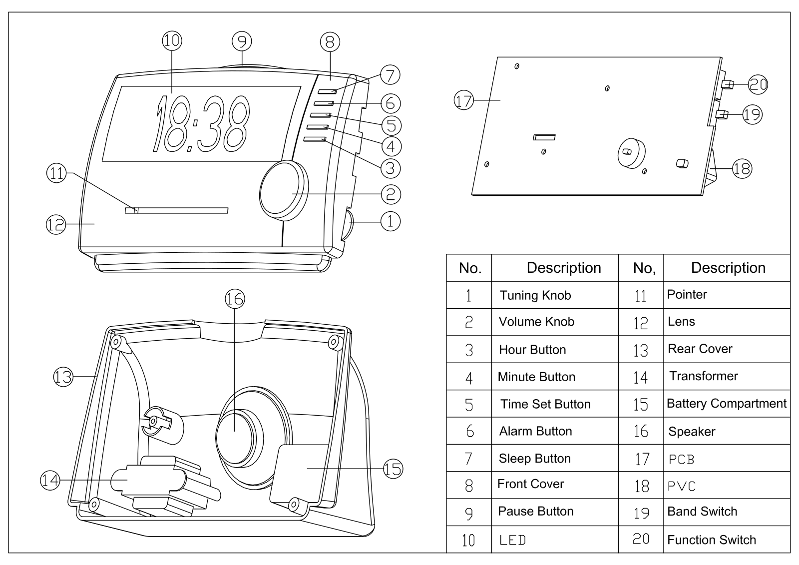 Vitek VT-3505 explode drawing