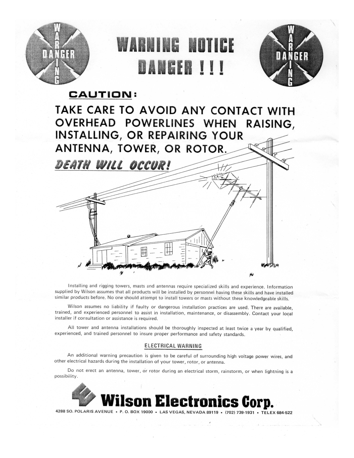 Wilson WV-1 User Manual