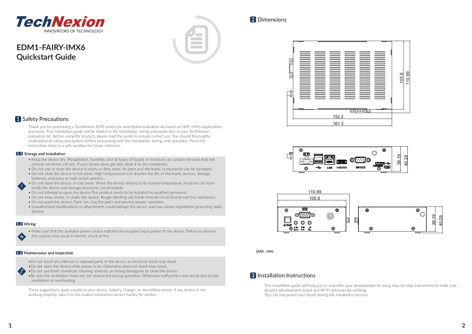 TechNexion EDM1-FAIRY-IMX6 Quick Start Manual