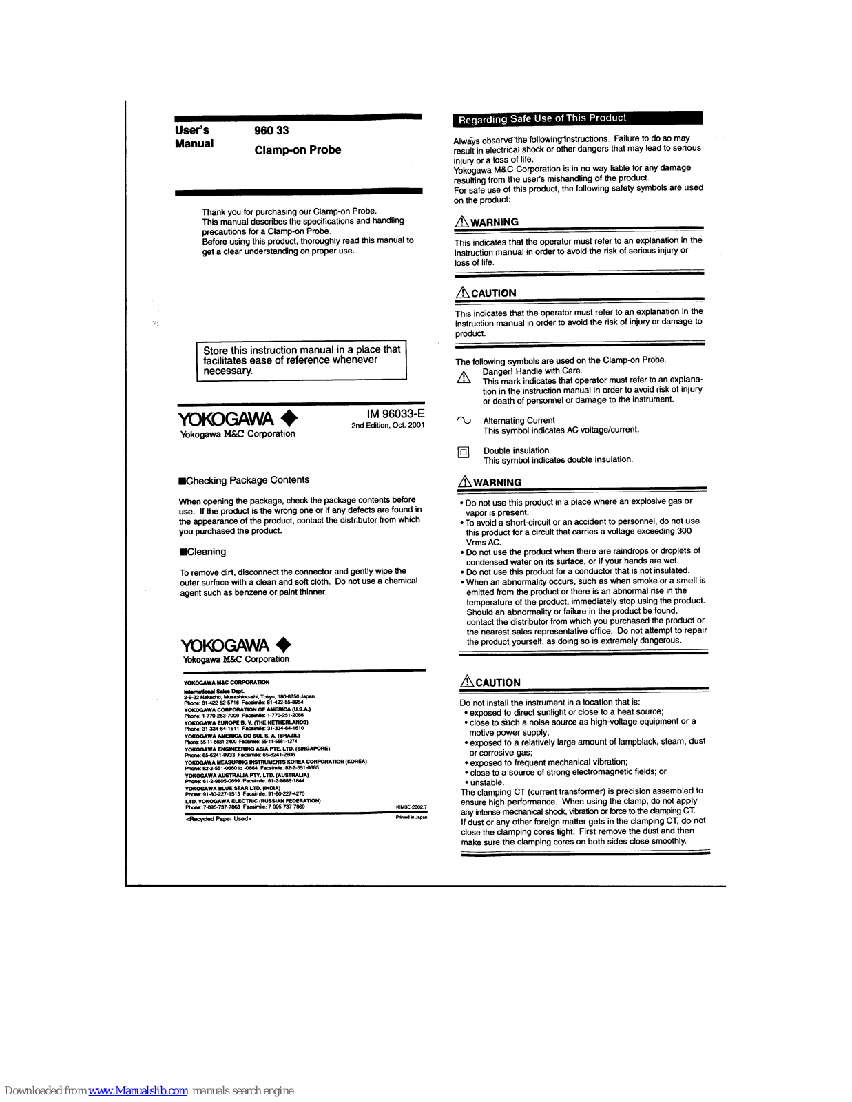 YOKOGAWA 960 33 User Manual