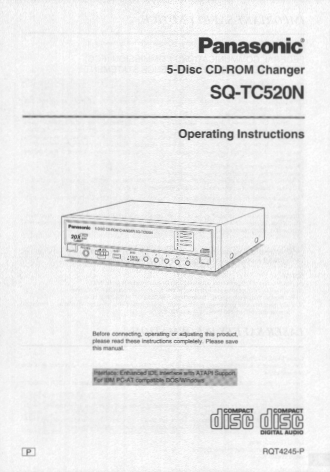 Panasonic sq-tc520 Operation Manual