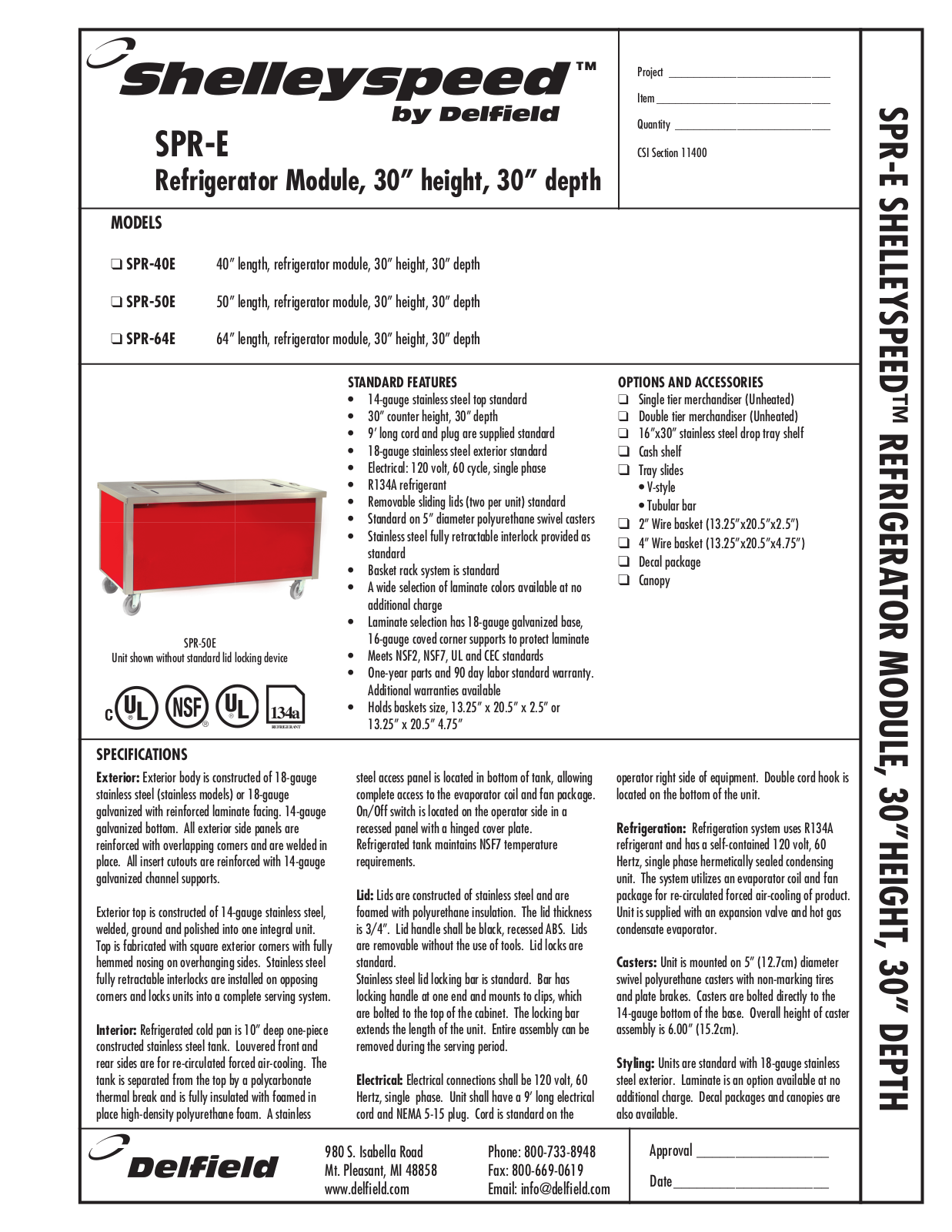 Delfield SPR-64E General Manual