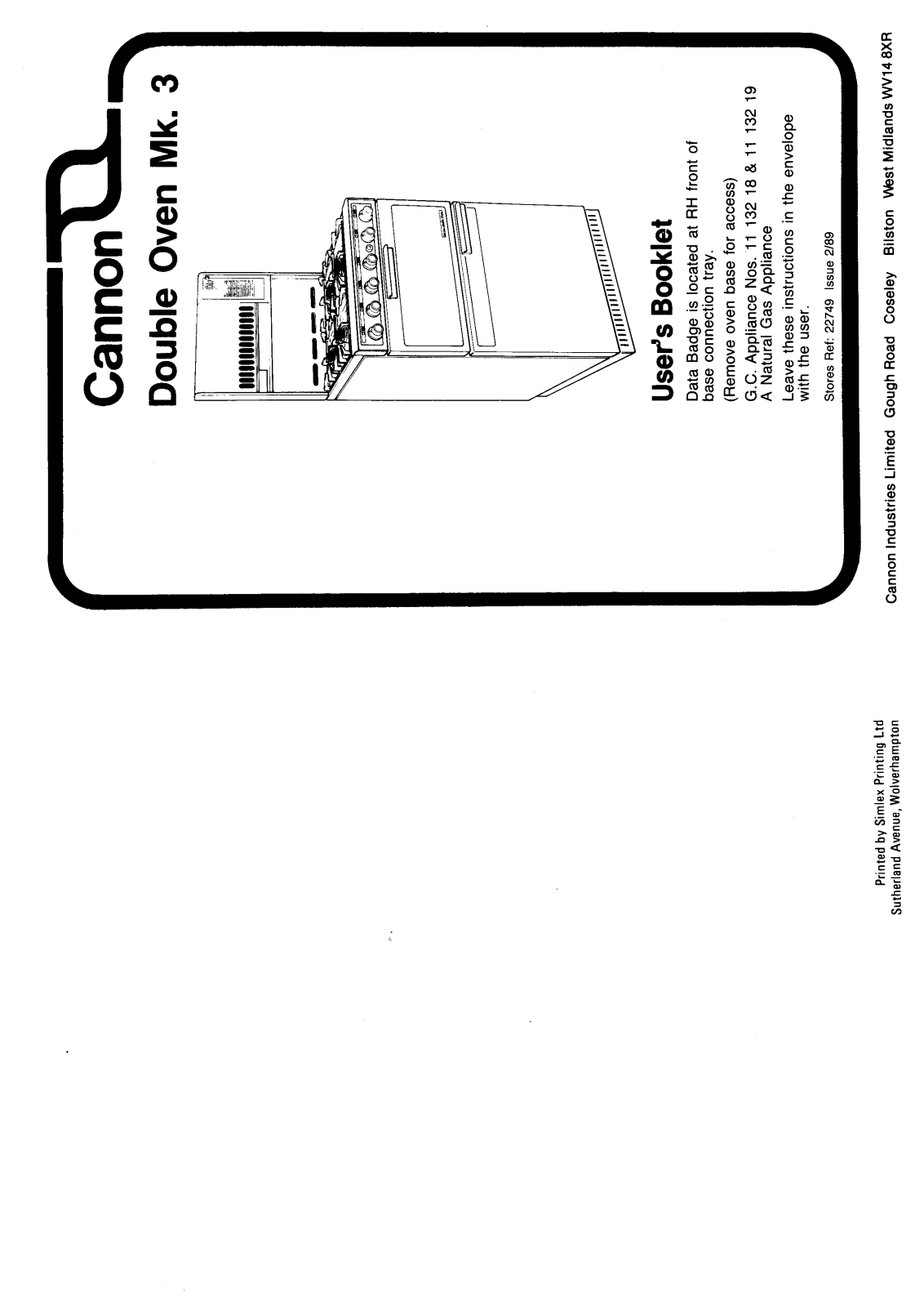 Cannon HB1113219 User Manual