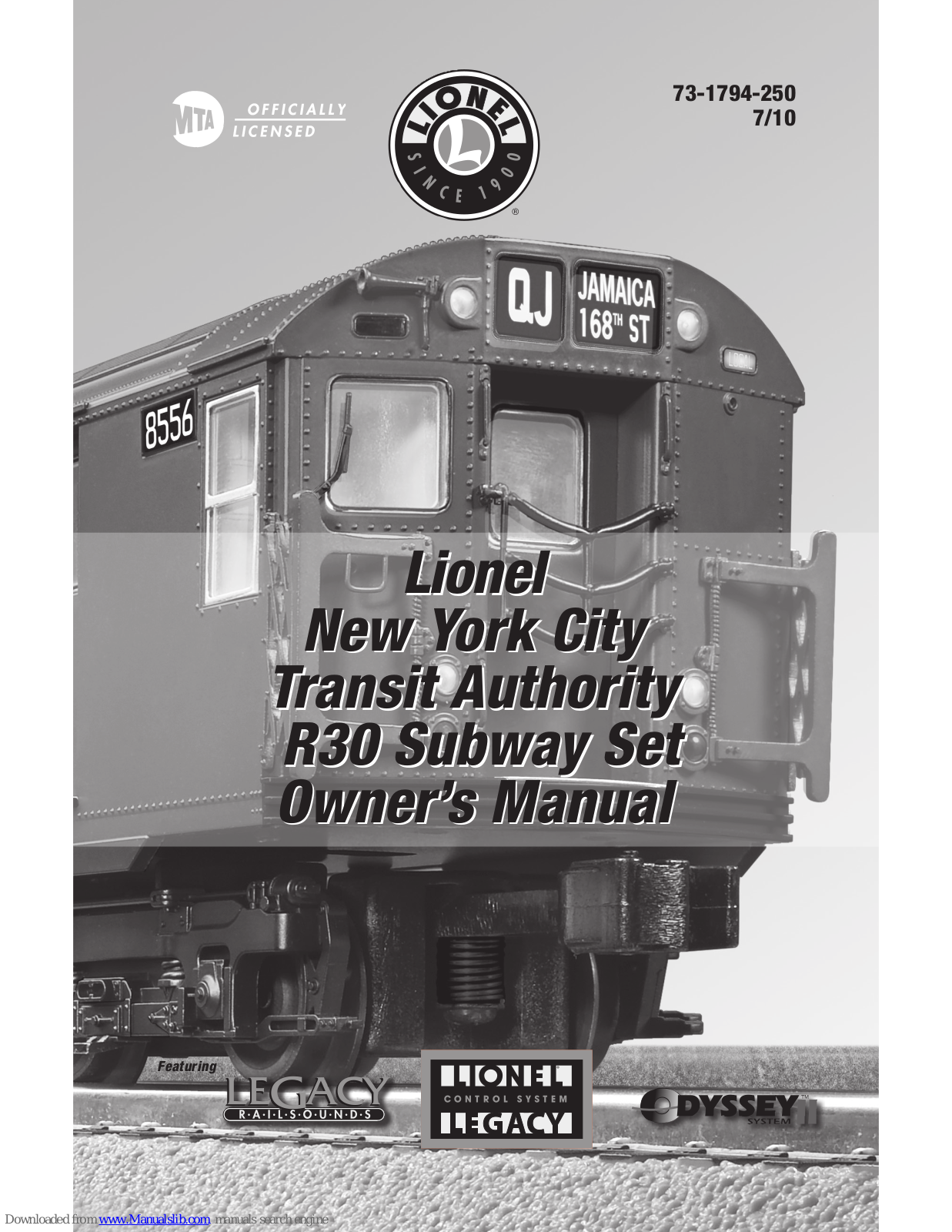 Lionel New York City Transit AuthorityR30 Subway Set, MTA R27 Subway Owner's Manual