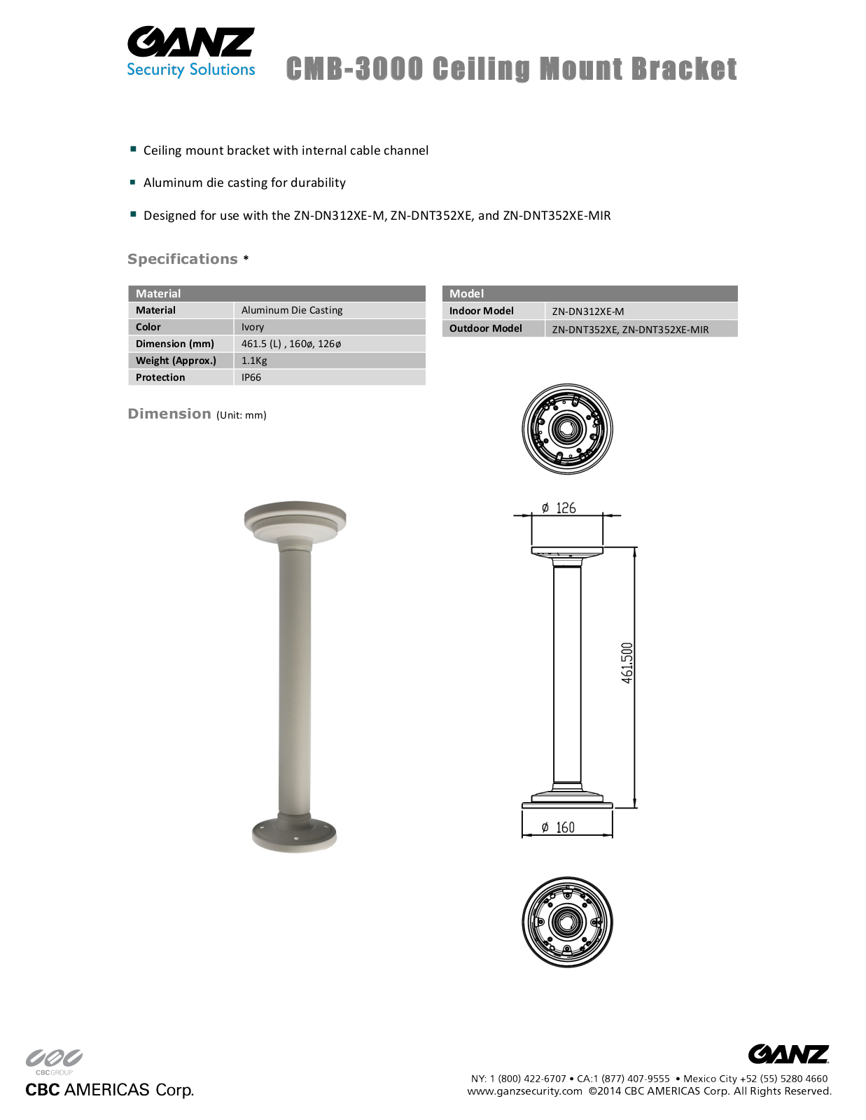 Ganz CMB-3000 Specsheet