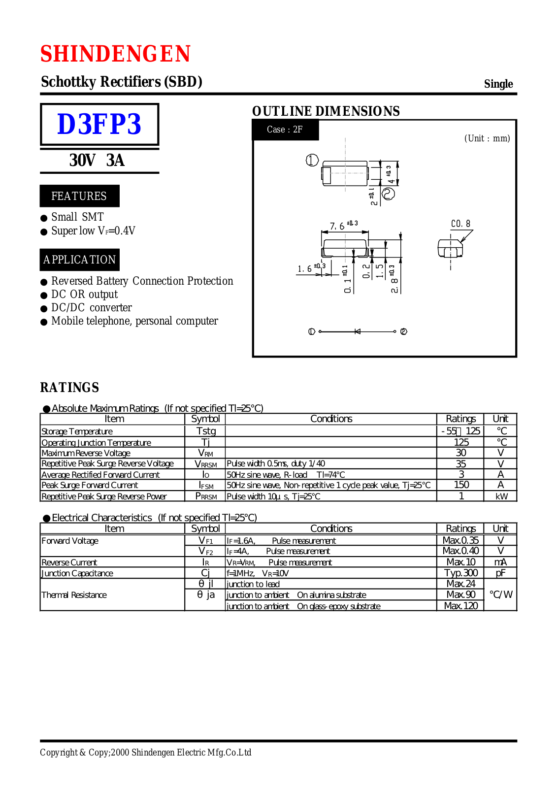 Datasheet D3FP3 Datasheet (Shindengen) - ManualMachine.com