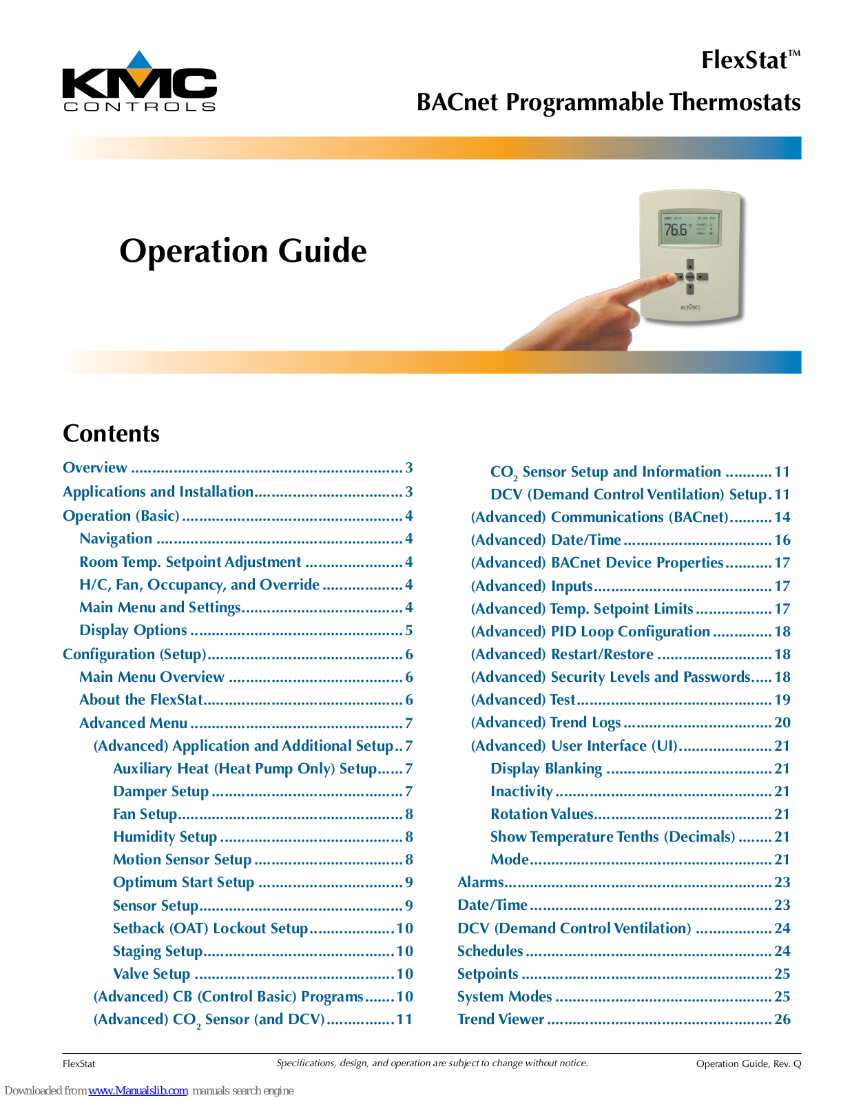 KMC Controls FlexStat BACnet, FlexStat series, FlexStat BAC-12 Series, FlexStat BAC-13 Series, FlexStat BAC-14 Series Operation Manual