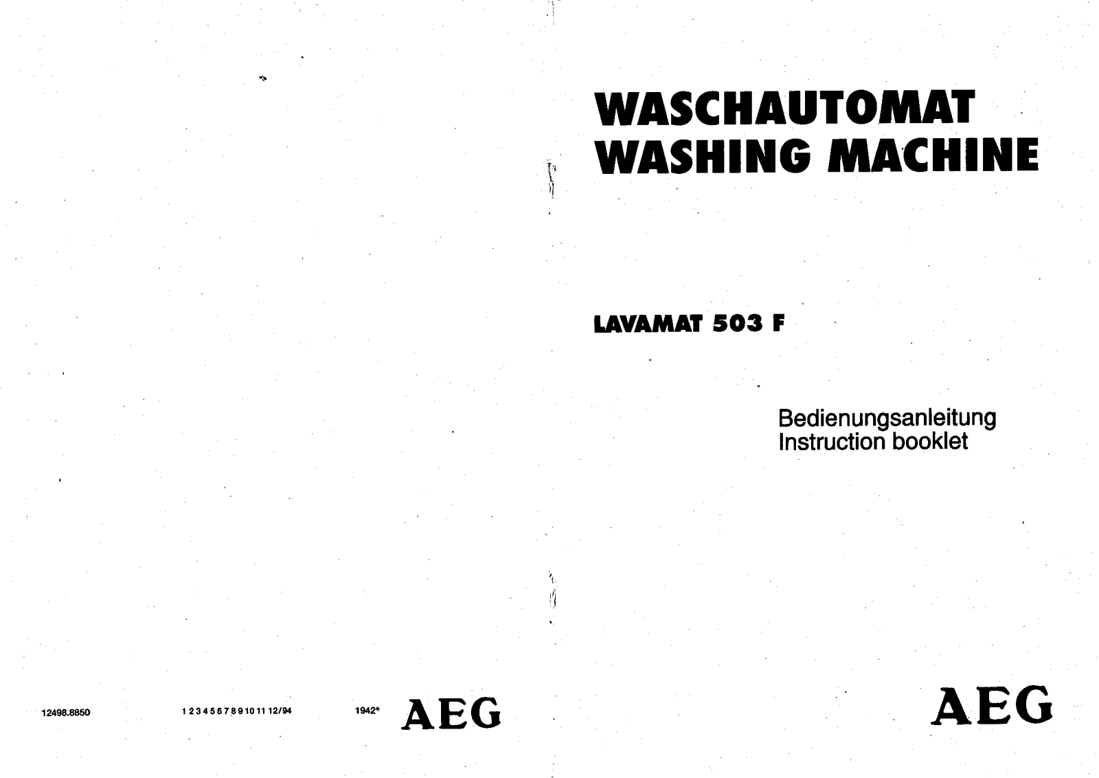 AEG-Electrolux 503 User Manual