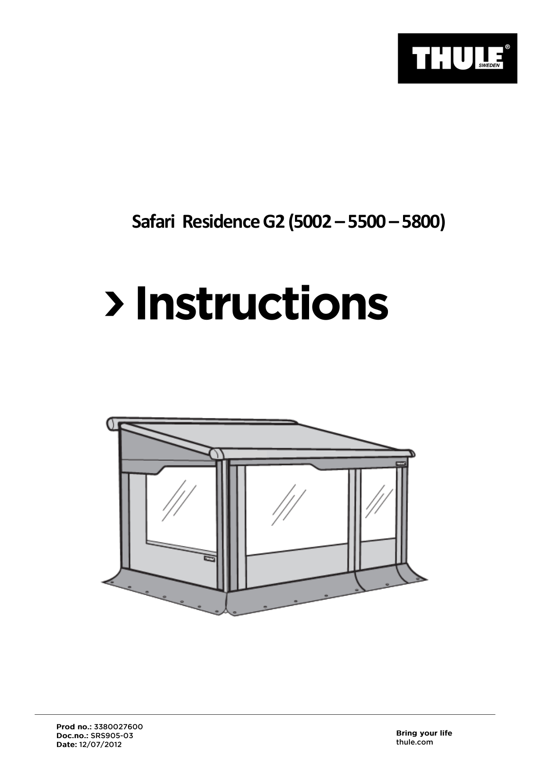 Thule G2 5800, G2 5002, G2 5500 User Manual