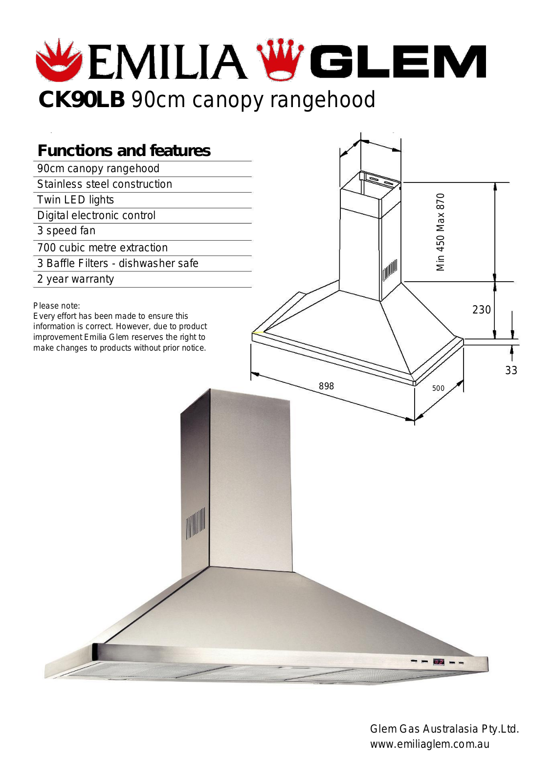 Glem CK90LB User Manual