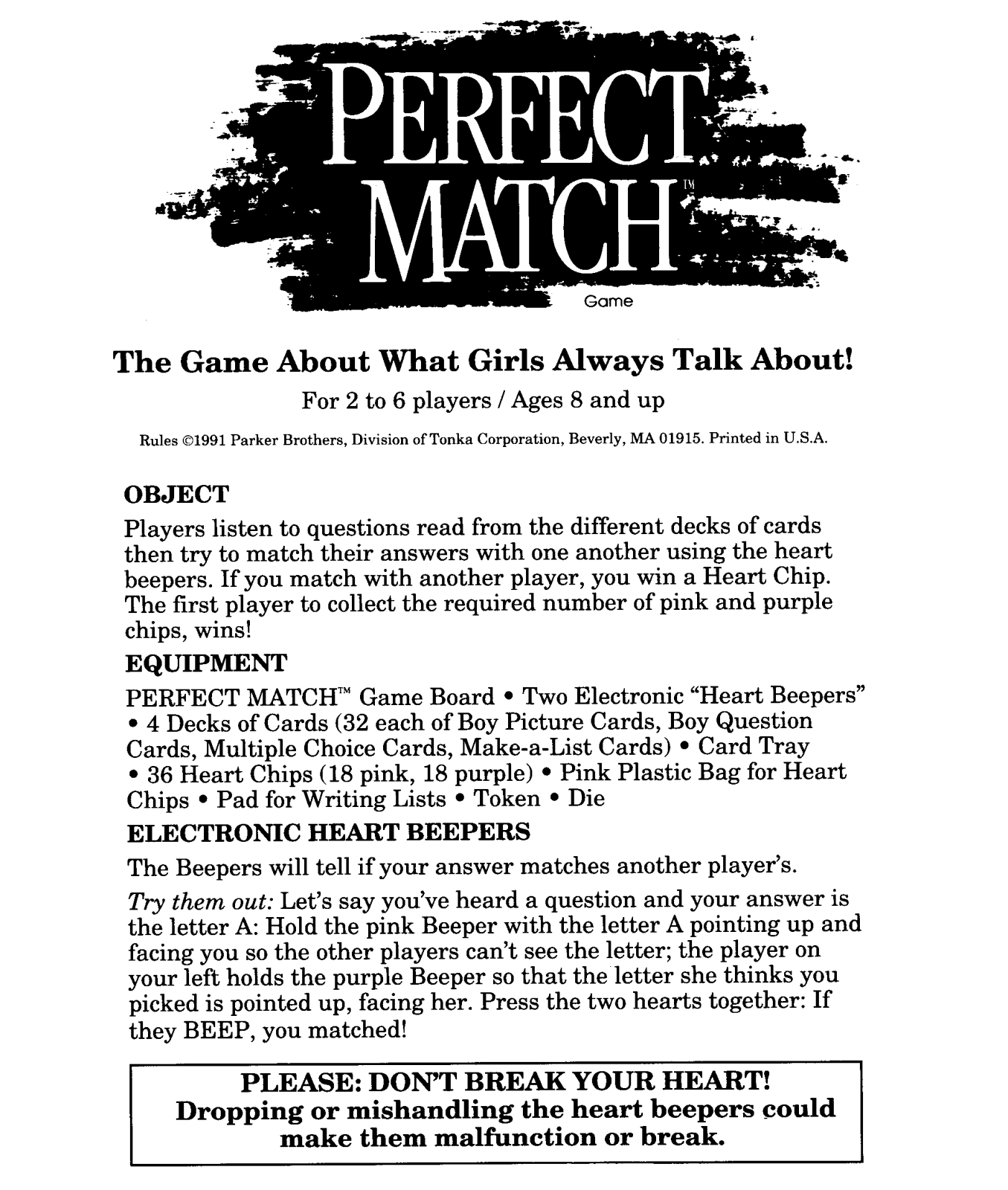 Hasbro PERFECT MATCH User Manual